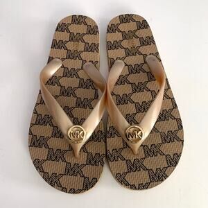 Michael Kors Jet Set Signature Print Flip Flops Size 6